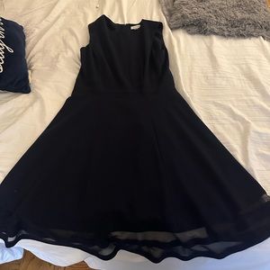 WORN ONCE! Sleeveless Round Neck Mesh Stripe Skirt Solid Fit and Flare Dress